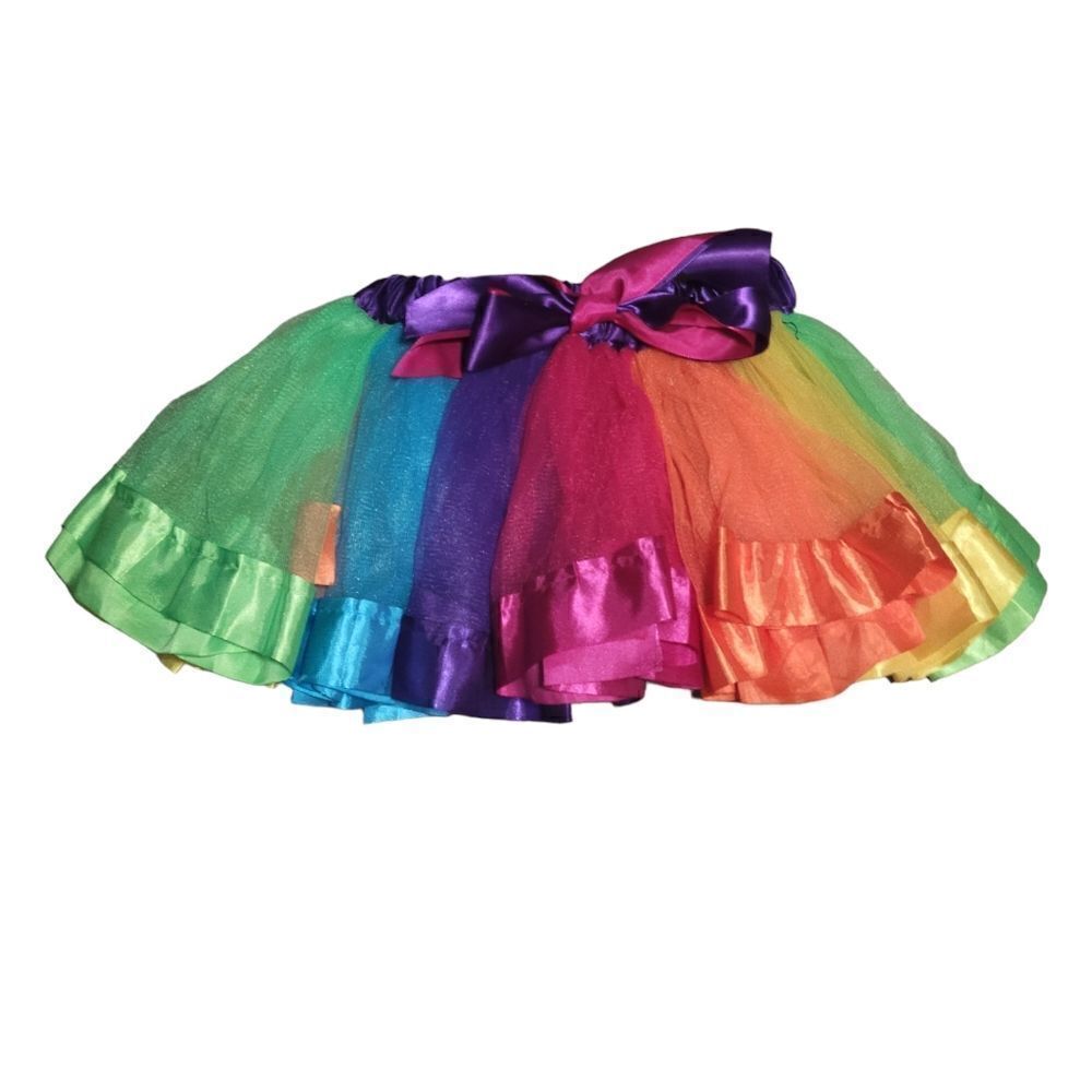 Rainbow tutu with ribbon trim